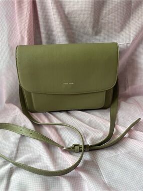 Pixie Mood Olive Sage Green Vegan Leather Flap Crossbody Messager bag